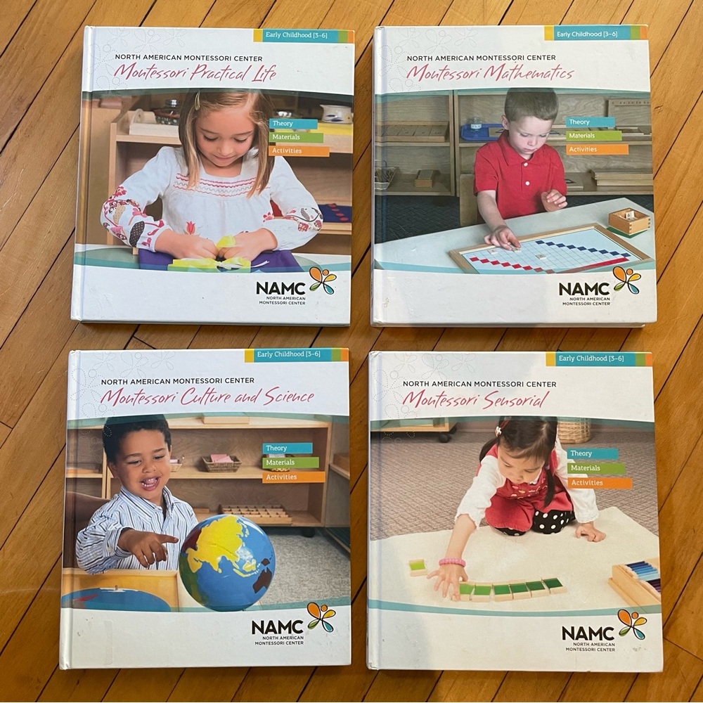 Montessori Educational curriculum ages 3-6 homeschooling set of 4 textbooks